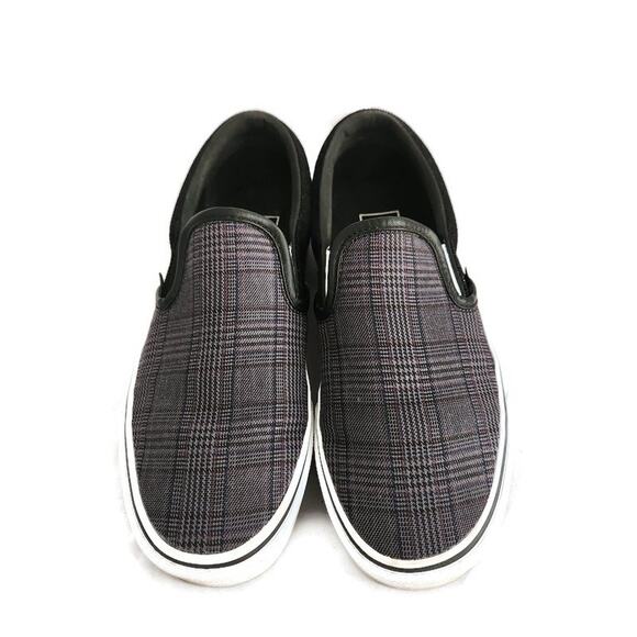 Vans Shoes - Vans Off the Wall Women's 8 Men's 6.5 Gray Plaid Slip-On Loafer Sneaker